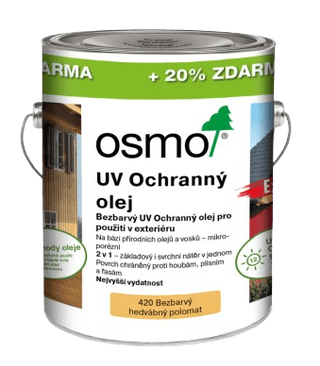 UV OCHRANNÝ OLEJ BEZFAREBNÝ 420 - Výborná UV ochrana na drevo pre exteriér