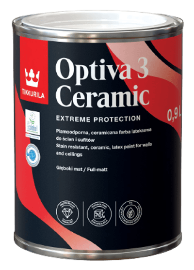 OPTIVA 3 CERAMIC SUPER MATT, umývateľná farba, TIKKURILA