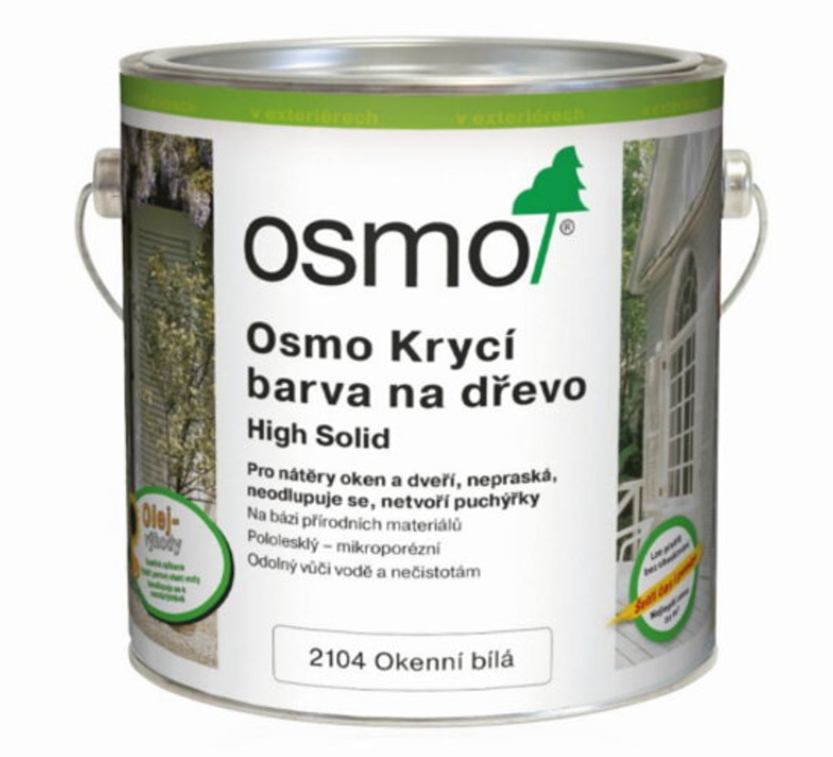 BIELA KRYCIA FARBA NA DREVO - Trvanlivý hodvábne lesklý náter na drevo 
