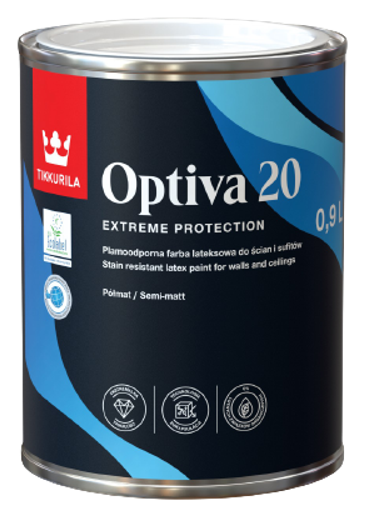 OPTIVA 20 SEMI MATT, umývateľná farba, TIKKURILA