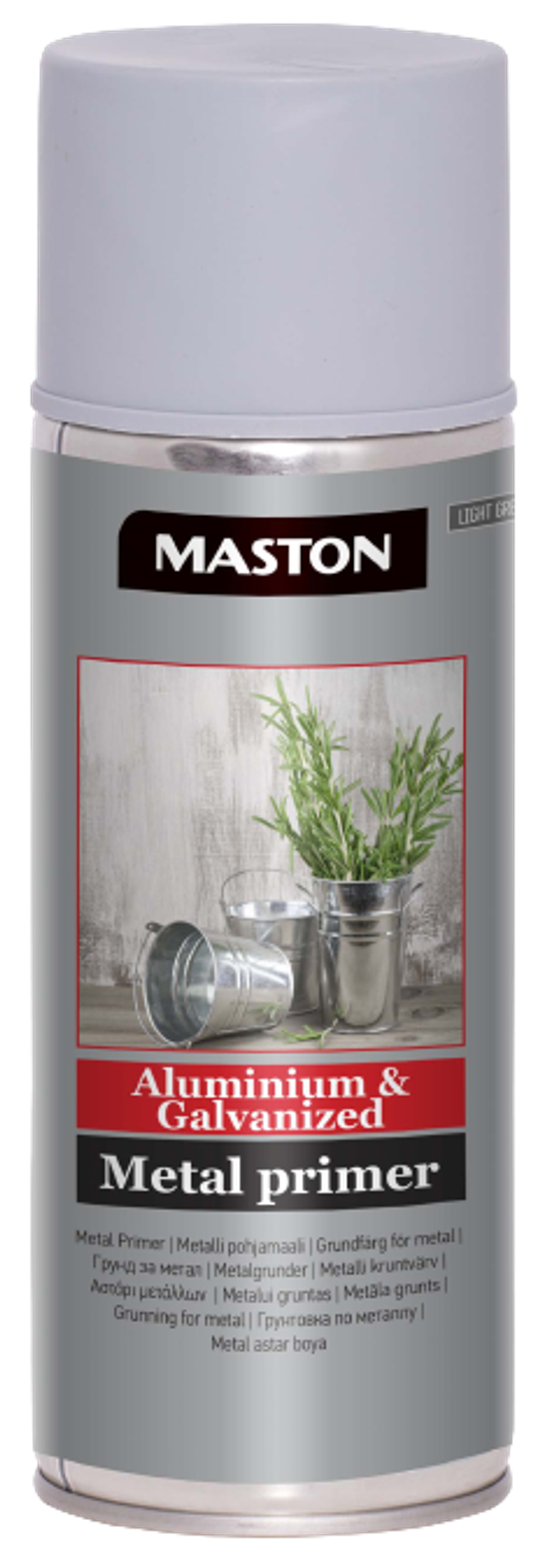 SPRAYPAINT MASTON ALUMINIUM & GALVANIZED METAL PRIMER - Základný náter na hliník a pozinkované povrchy