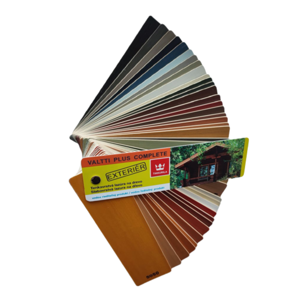 VZORKOVNÍK VALTTI PLUS COMPLETE 40 tónovaných odtieňov - Drevený vzorkovník lazúry na drevo v exteriéri.