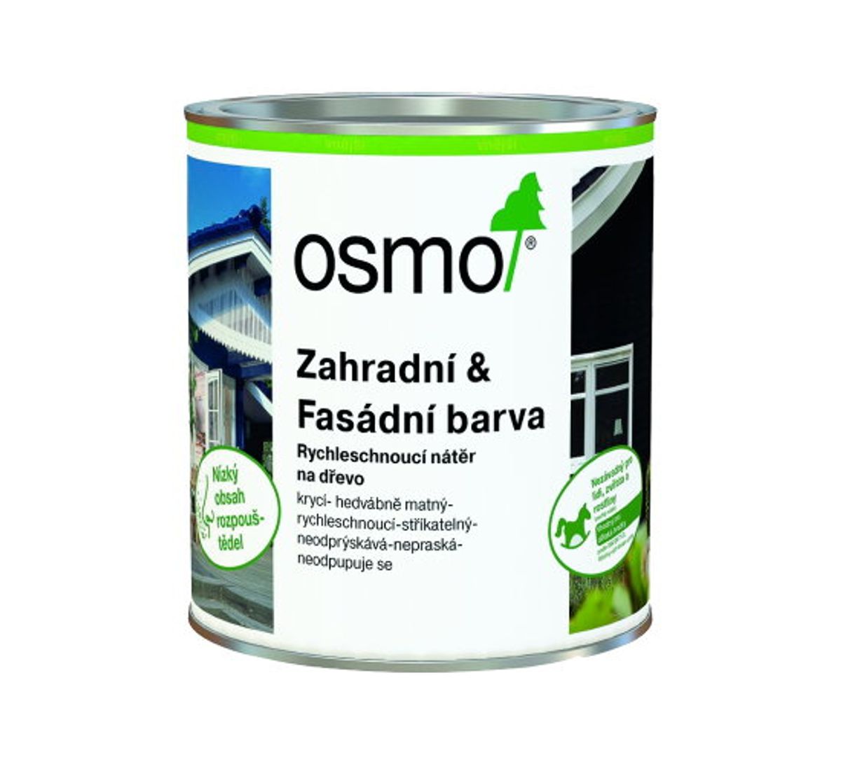 ZÁHRADNÁ A FASÁDNA FARBA - Krycia polomatná farba na drevo